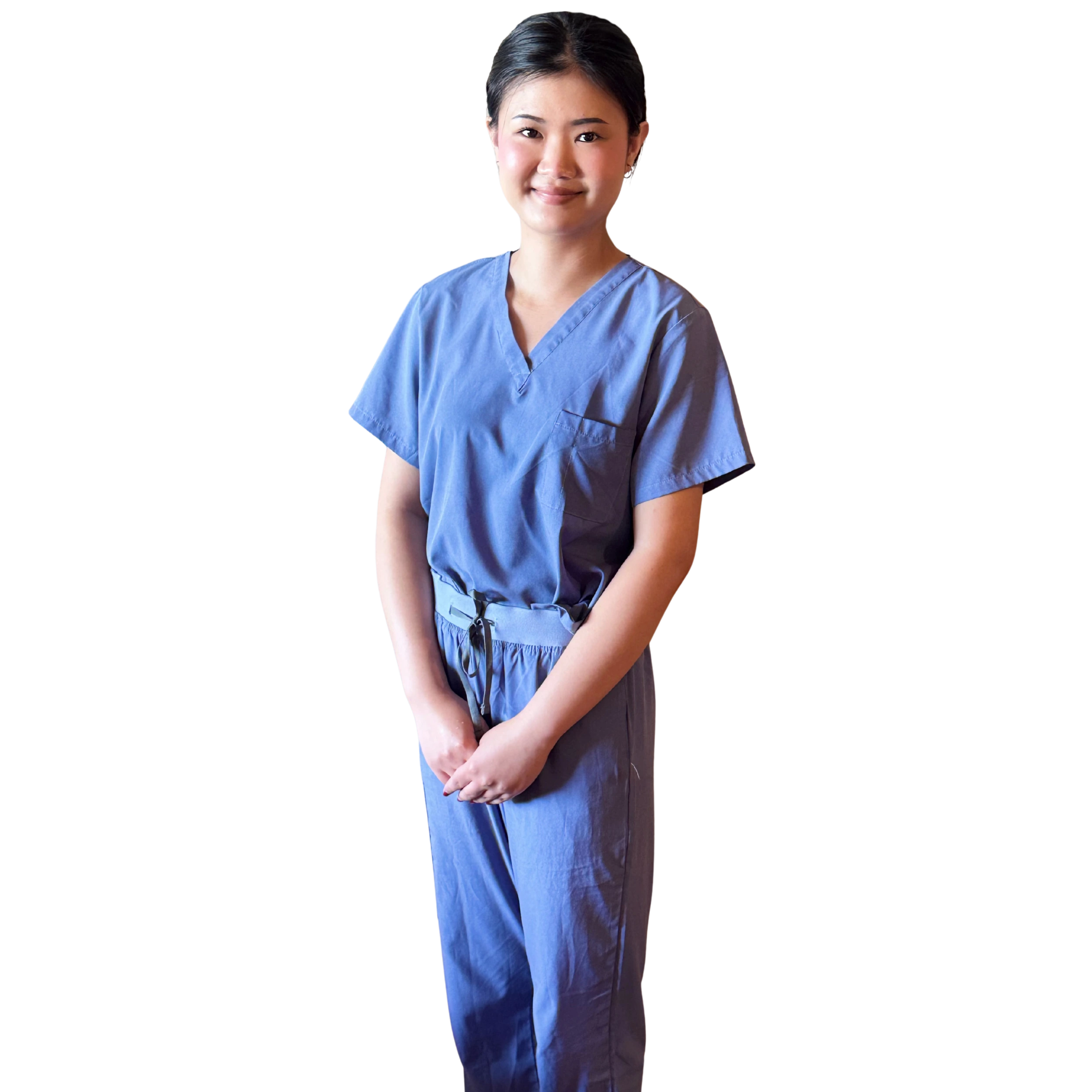 photograph of thai massage therapist kitty smiling full body shot